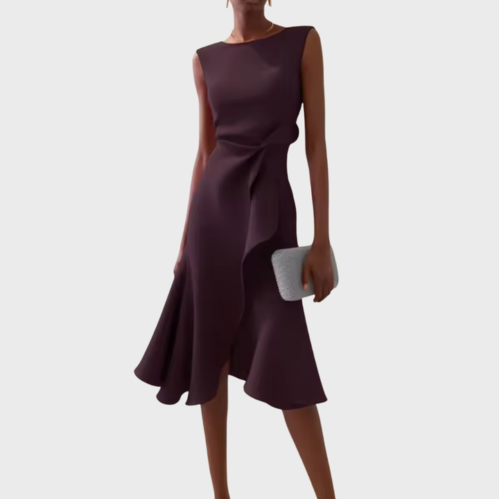 Eleanor | Women’s Draped Asymmetric Midi Dress