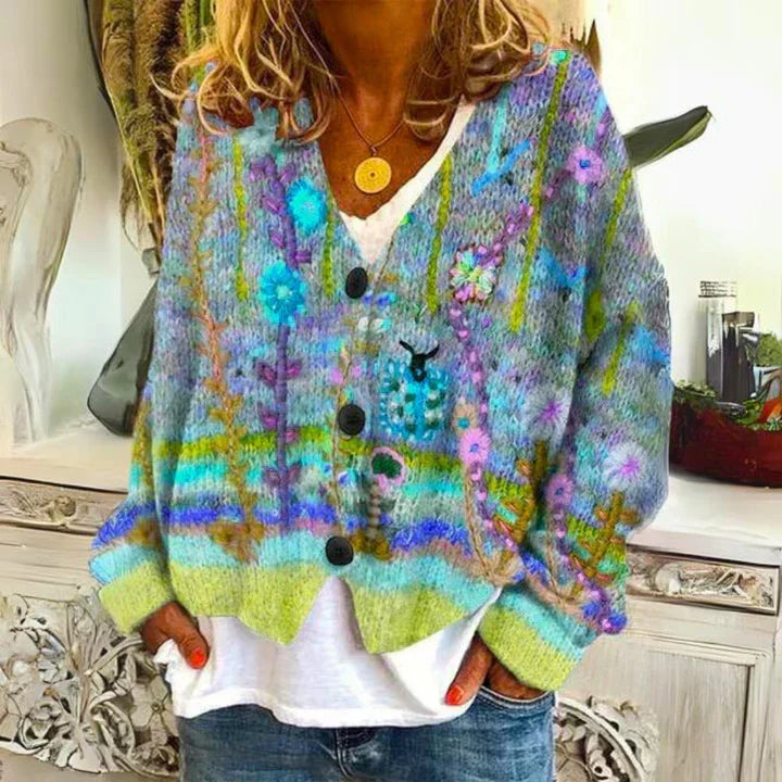 Lissandra™ | Floral Button-Front Cardigan