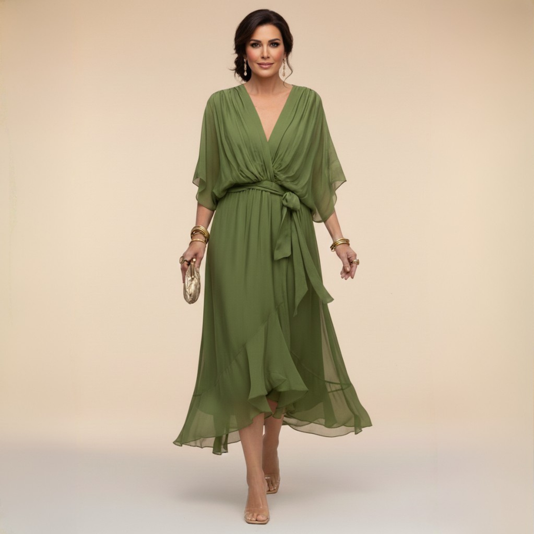 Sarah | Chiffon V-Neck Dress