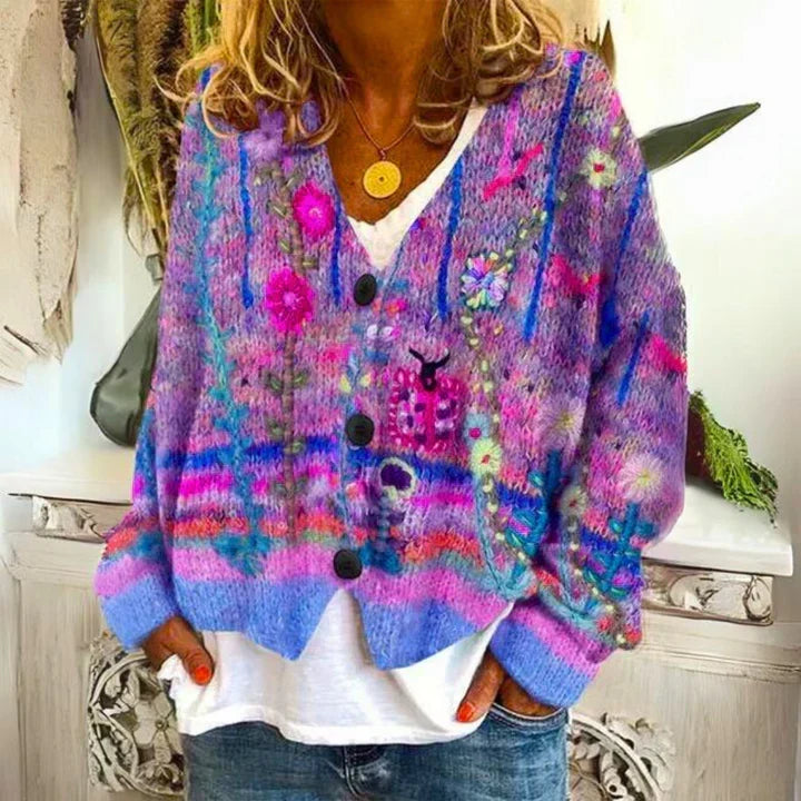 Lissandra™ | Floral Button-Front Cardigan