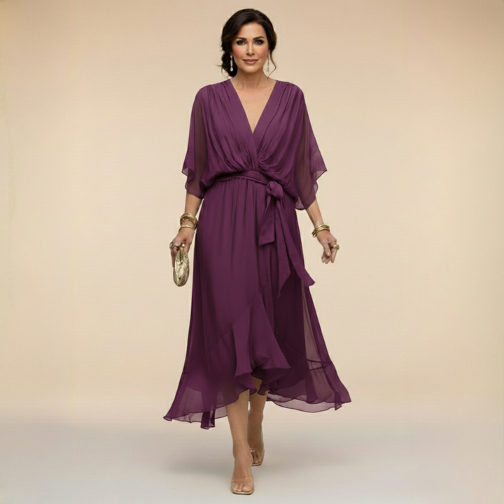 Sarah | Chiffon V-Neck Dress
