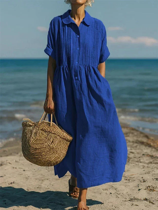Breathable Cotton Dress Loose Fit Elegant Comfort