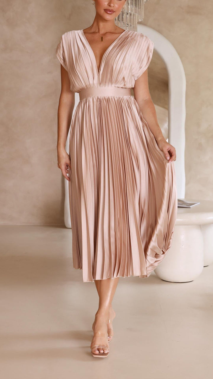 Ella | Women’s Classic Pleated Maxi Dress
