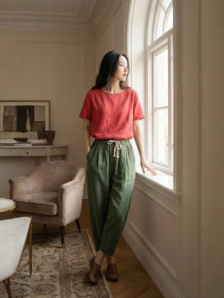 Alexa | Women's Drawstring Waist Casual Slim Fit Pants
