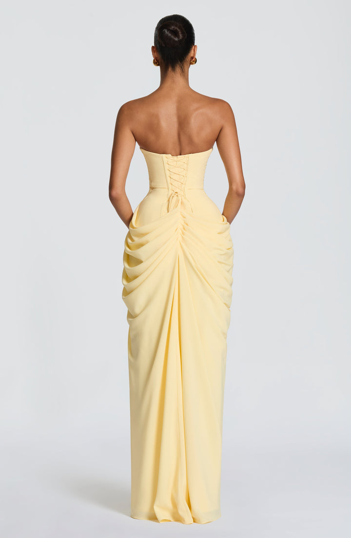 Vivienne | Elegant Draped Maxi Gown with Slit