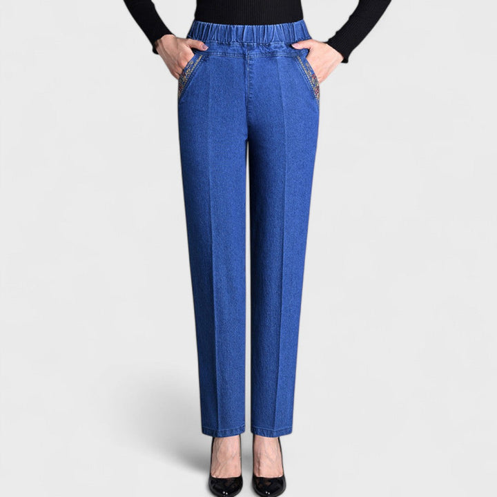 Emma | Women’s Comfortable Stretch Jeans with Side Pockets and Elastic Waist
