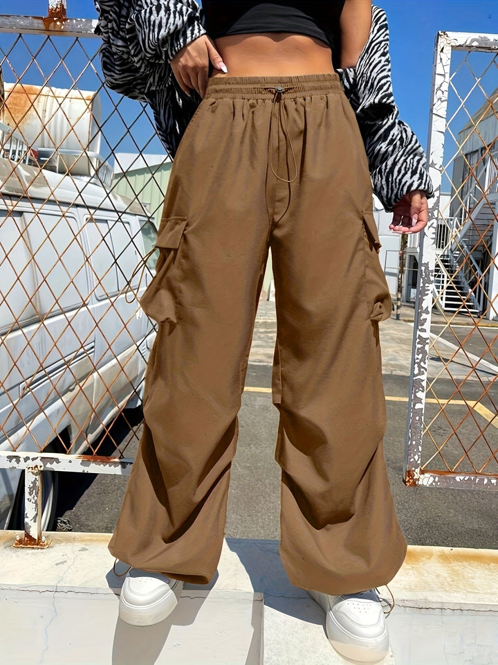 Charlotte | Women's Wide Leg Cargo Pocket Casual Pants