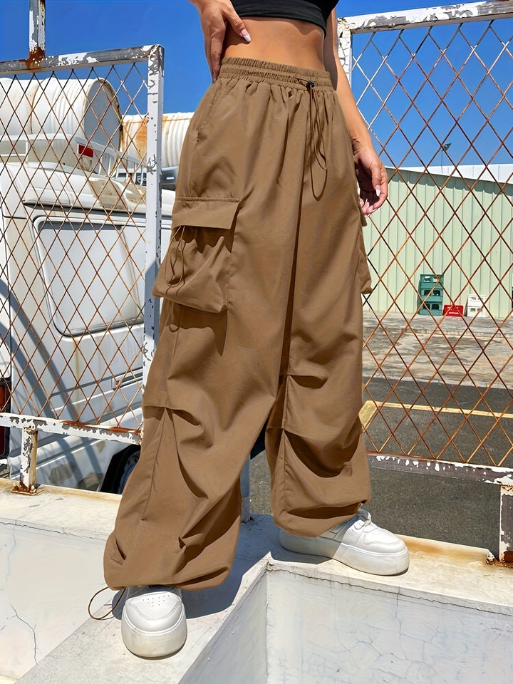 Charlotte | Women's Wide Leg Cargo Pocket Casual Pants
